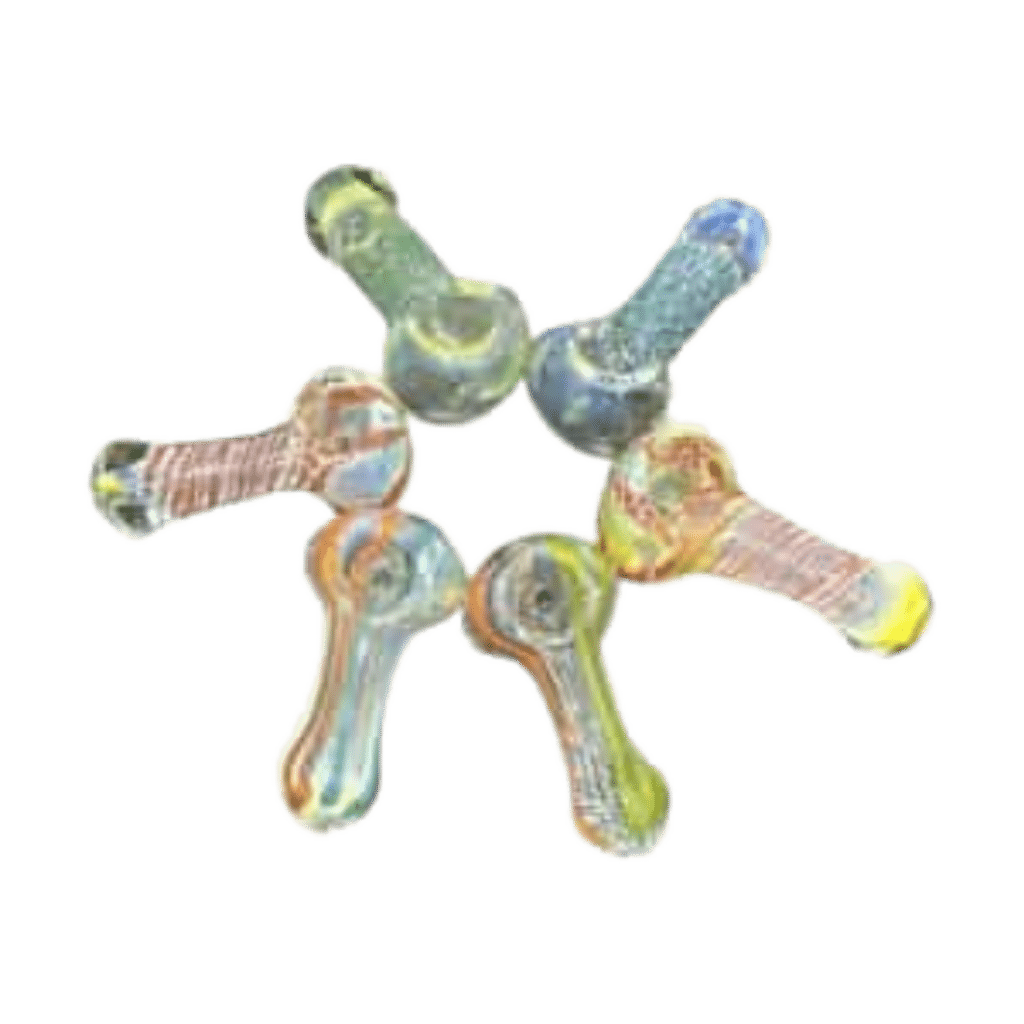 2-inch Doubler heavy glass hand pipes in amber and iridescent finishes