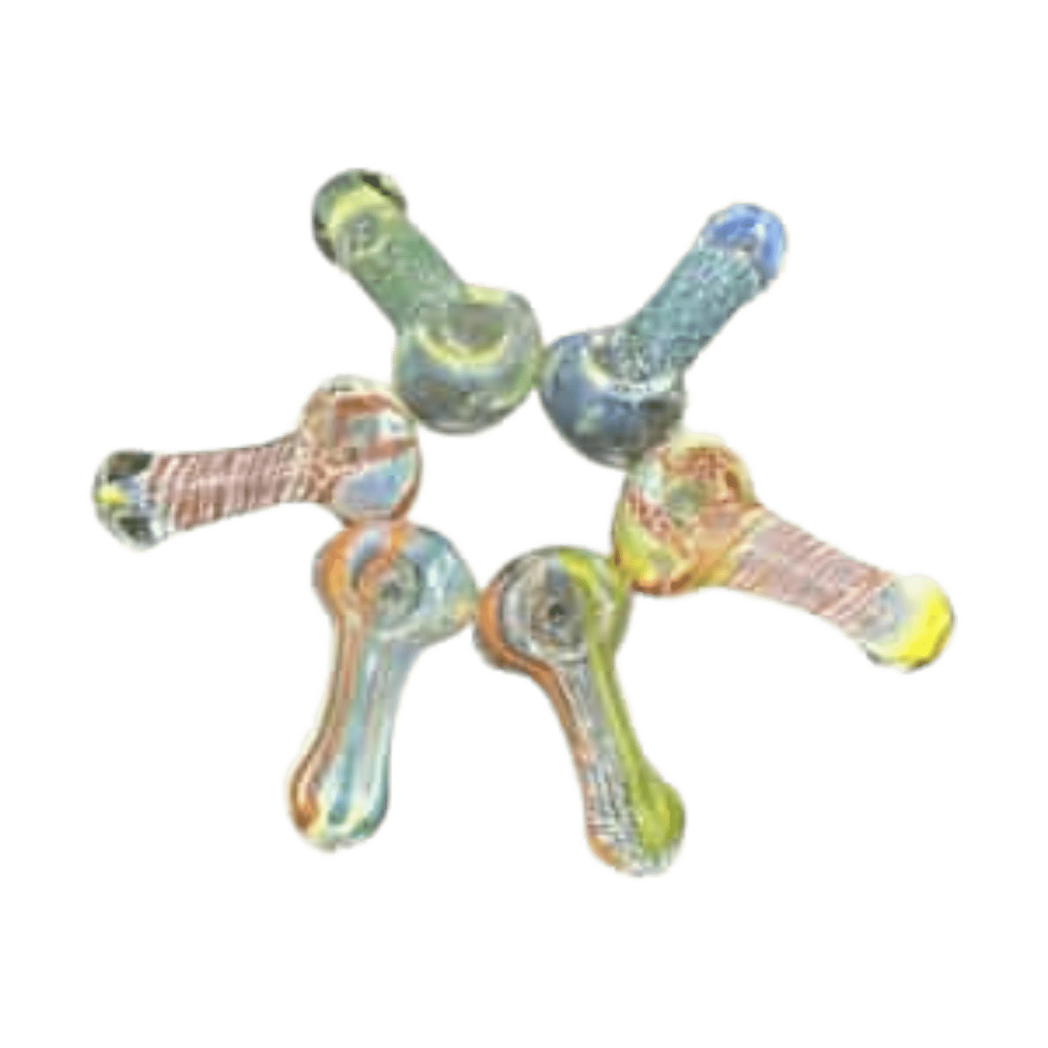 2-inch Doubler heavy glass hand pipes in amber and iridescent finishes