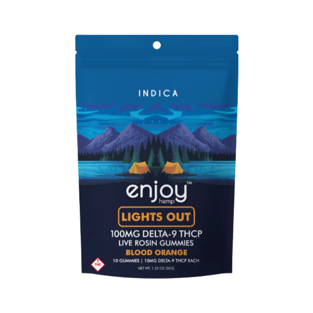 Enjoy Hemp Lights Out Blood Orange Gummies – 100mg Delta 9 THCP, 10 Count