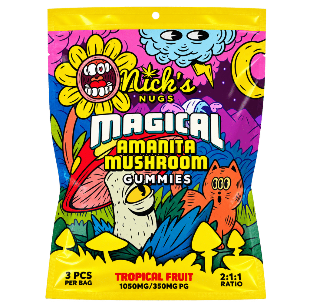 Nick's Nugs Magical Amanita Mushroom Gummies – Tropical Fruit (3 Count)